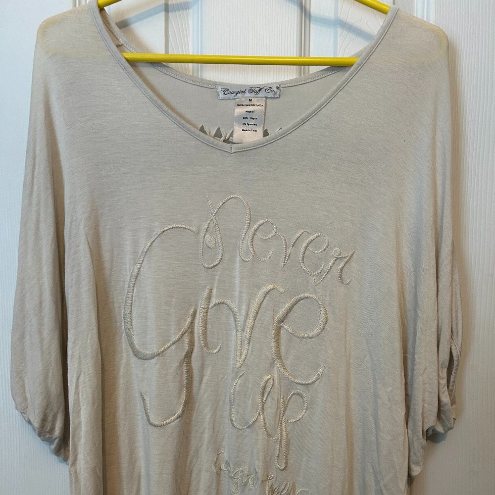 Never Give Up- Cream top